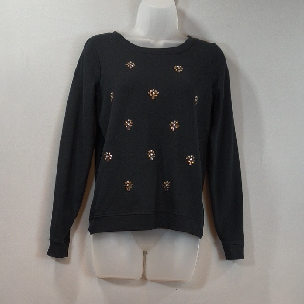 The Limited Women's Black Jewel Embellished Long Sleeve Sweatshirt Size XS